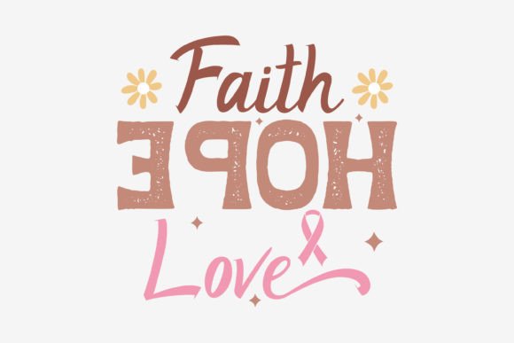 Breast Cancer SVG Faith Hope Love Graphic for Crafts and Website Use