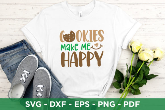 Cookies Make Me Happy SVG Cut File for Crafts and Graphics