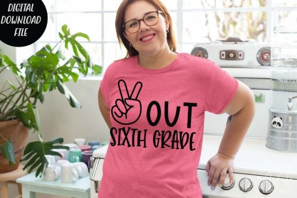 Peace out Sixth Grade SVG for Crafts and Graphics