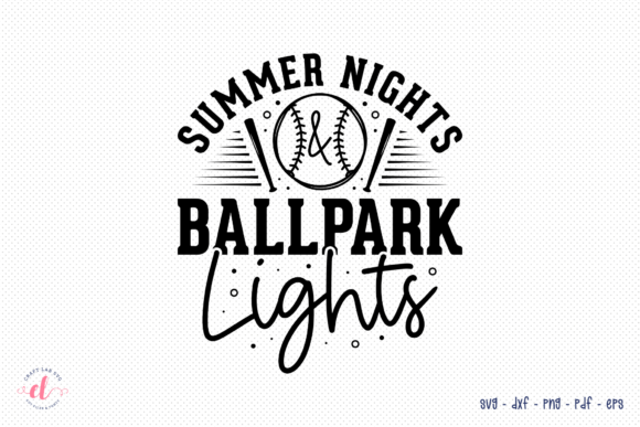 Summer Nights Ballpark Lights SVG for Crafts and Graphics